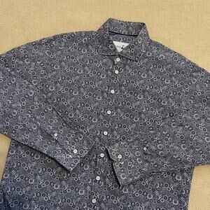 Blake Mill Floral Skull Crossbones Crazy Print Button Up Shirt XL